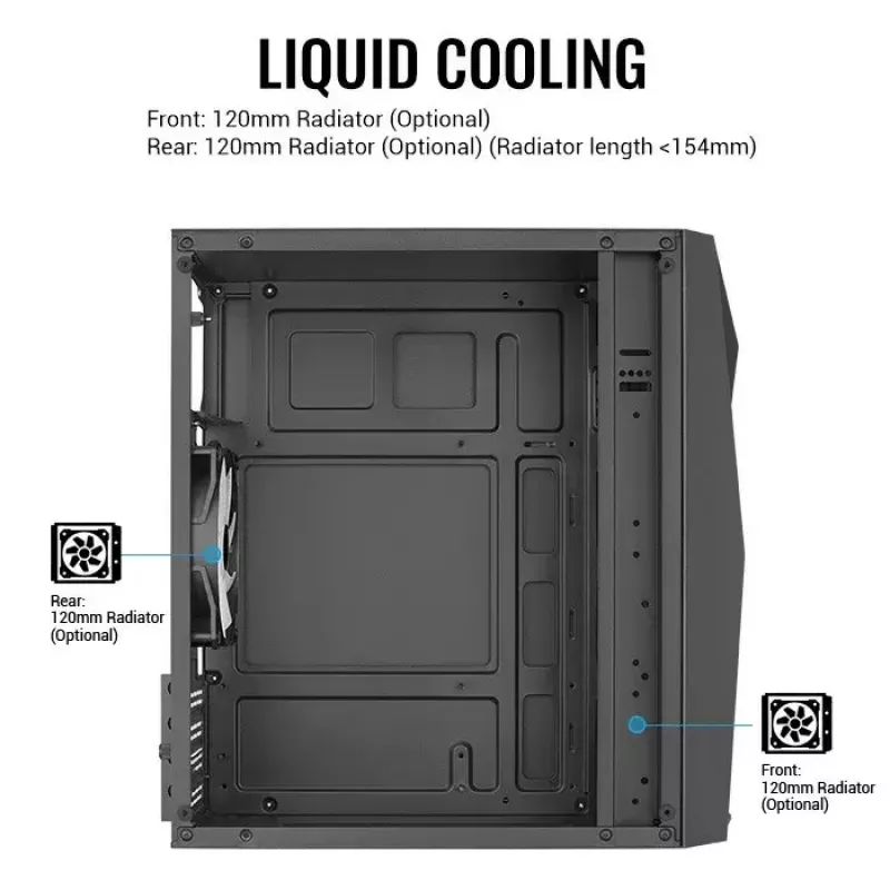 PC-Gehäuse AEROCOOL Raider Mini G V3 Mini-ITX / microATX, schwarz, Seitenfenster, grüne LED, max. GPU 285 mm, CPU-Kühler 159 mm