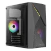PC-Gehäuse AEROCOOL Raider Mini G V3 Mini-ITX / microATX, schwarz, Seitenfenster, grüne LED, max. GPU 285 mm, CPU-Kühler 159 mm