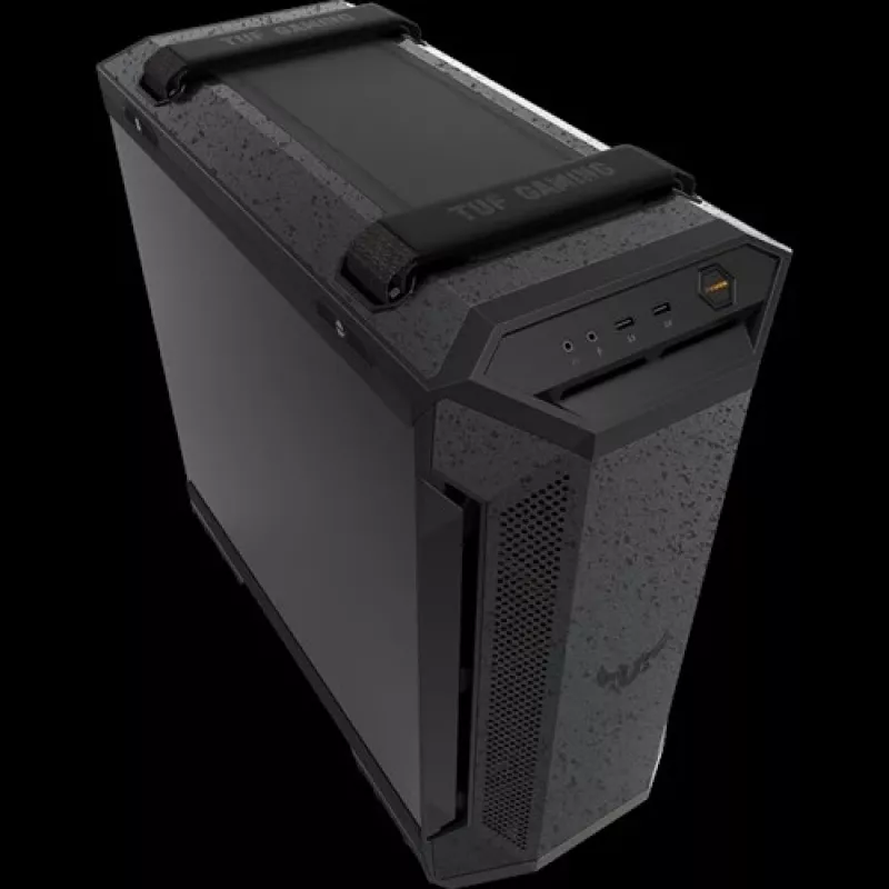 PC-Gehäuse ASUS TUF Gaming GT501 Midi Tower — Schwarz, unterstützt ATX/Micro‑ATX/Mini‑ITX/E‑ATX, 3x120mm Front, 1x140mm Rückseite, 42 cm GPU, 18 cm CPU-Kühler