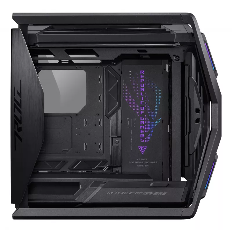 PC-Gehäuse ASUS ROG Hyperion GR701 BTF Edition Tower — schwarz, gehärtetes Glas, Unterstützung für E-ATX/ATX/microATX, 46 cm GPU, 420 mm oberer Radiator