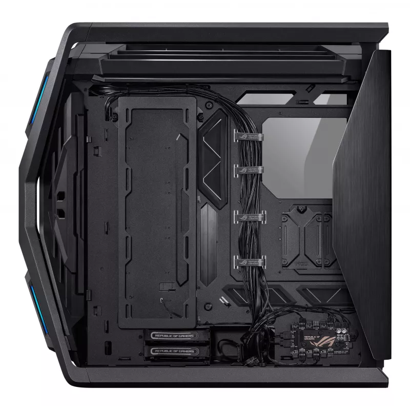 PC-Gehäuse ASUS ROG Hyperion GR701 BTF Edition Tower — schwarz, gehärtetes Glas, Unterstützung für E-ATX/ATX/microATX, 46 cm GPU, 420 mm oberer Radiator
