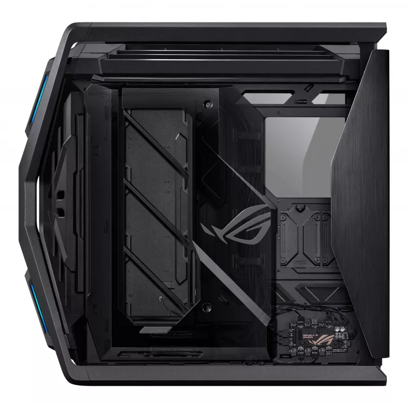 PC-Gehäuse ASUS ROG Hyperion GR701 BTF Edition Tower — schwarz, gehärtetes Glas, Unterstützung für E-ATX/ATX/microATX, 46 cm GPU, 420 mm oberer Radiator