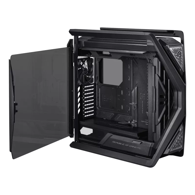 PC-Gehäuse ASUS ROG Hyperion GR701 BTF Edition Tower — schwarz, gehärtetes Glas, Unterstützung für E-ATX/ATX/microATX, 46 cm GPU, 420 mm oberer Radiator
