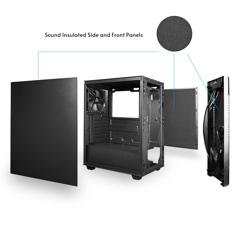PC-Gehäuse CHIEFTEC AS-01B-OP Full Tower ATX, unterstützt GPUs bis 320 mm, CPU-Kühlerhöhe 170 mm, 2×3,5 Zoll + 2×2,5 Zoll Schächte, USB 3.2 Gen1