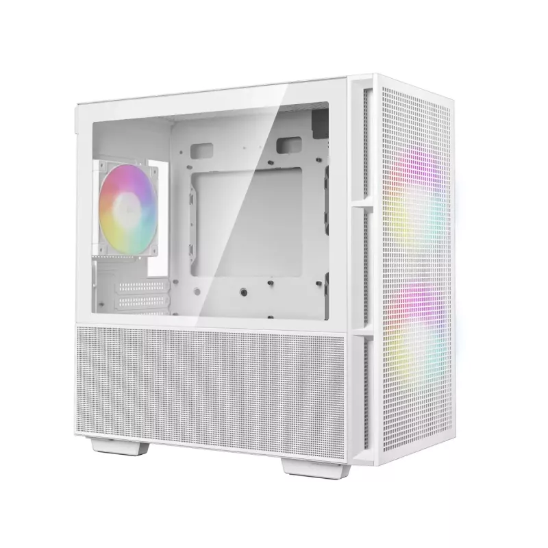 DeepCool CH360 Micro-ATX PC-Gehäuse, Hartglas, ohne Netzteil, Weiß