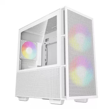 PC-Gehäuse DeepCool CH360 micro ATX weiß — Temperglas, 2x140mm Frontlüfter, USB-C, unterstützt GPUs bis 320 mm