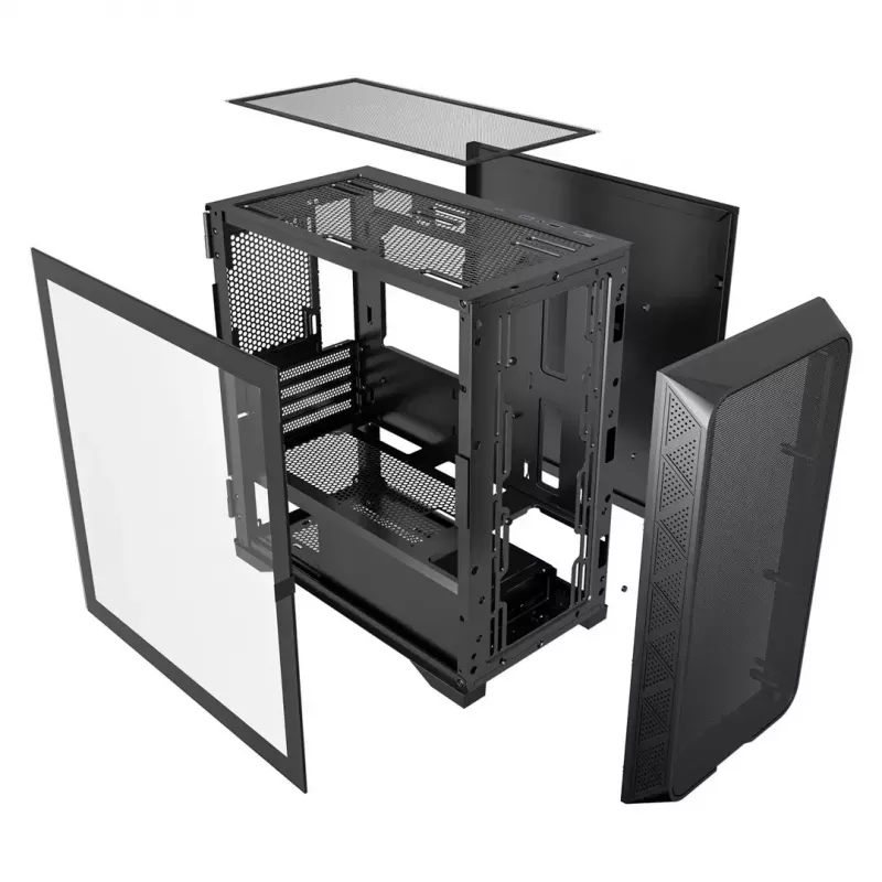Computergehäuse Gembird CCC-FC-MK200 ATX-Gehäuse schwarz