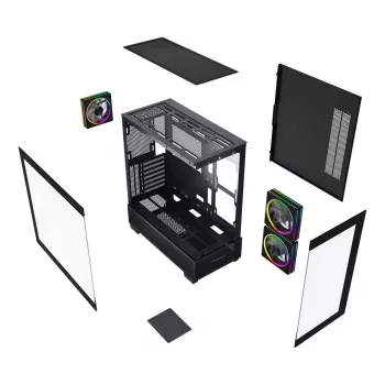 Computergehäuse GEMBIRD Fornax X550, ATX, Schwarz