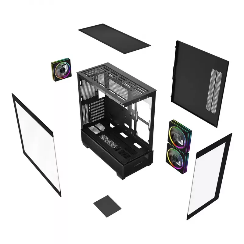 Computergehäuse GEMBIRD Fornax X550, ATX, Schwarz