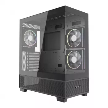 Computergehäuse GEMBIRD Fornax X550, ATX, Schwarz