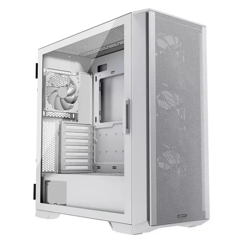 PC-Gehäuse MODECOM HORIZON FLOW MIDI Weiss — Midi-Tower, ARGB, gehärtetes Glas, micro ATX, USB-C, 3x140mm vorne, 1x140mm hinten, GPU bis 400 mm, CPU-Kühlerhöhe 172 mm