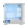 PC-Gehäuse MODECOM HORIZON FLOW MIDI Weiss — Midi-Tower, ARGB, gehärtetes Glas, micro ATX, USB-C, 3x140mm vorne, 1x140mm hinten, GPU bis 400 mm, CPU-Kühlerhöhe 172 mm