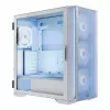 PC-Gehäuse MODECOM HORIZON FLOW MIDI Weiss — Midi-Tower, ARGB, gehärtetes Glas, micro ATX, USB-C, 3x140mm vorne, 1x140mm hinten, GPU bis 400 mm, CPU-Kühlerhöhe 172 mm