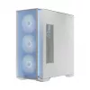 PC-Gehäuse MODECOM HORIZON FLOW MIDI Weiss — Midi-Tower, ARGB, gehärtetes Glas, micro ATX, USB-C, 3x140mm vorne, 1x140mm hinten, GPU bis 400 mm, CPU-Kühlerhöhe 172 mm