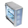 PC-Gehäuse MODECOM HORIZON FLOW MIDI Weiss — Midi-Tower, ARGB, gehärtetes Glas, micro ATX, USB-C, 3x140mm vorne, 1x140mm hinten, GPU bis 400 mm, CPU-Kühlerhöhe 172 mm