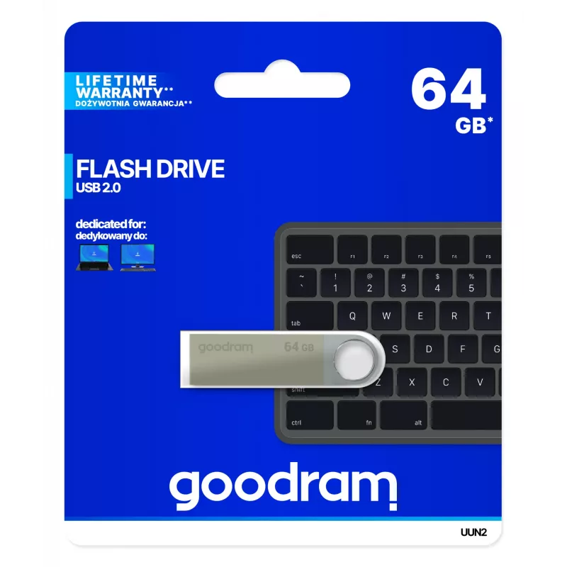 Goodram UUN2 USB-Flash-Laufwerk 64 GB USB Typ-A 2.0 Silber