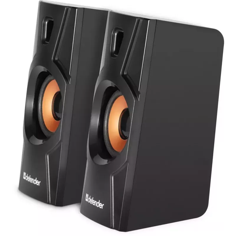 Kabelgebundener Desktop-Lautsprecher DEFENDER Aurora S8 — 2.0, 8 W RMS, USB-Stromversorgung, 3,5 mm, schwarz