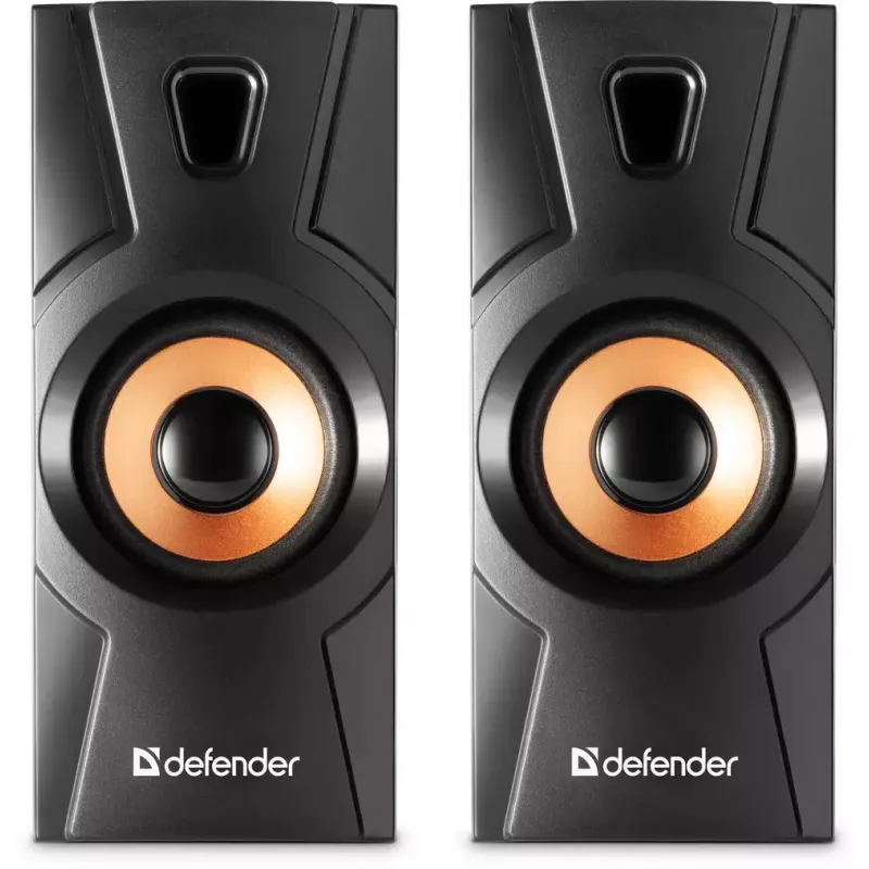 Kabelgebundener Desktop-Lautsprecher DEFENDER Aurora S8 — 2.0, 8 W RMS, USB-Stromversorgung, 3,5 mm, schwarz