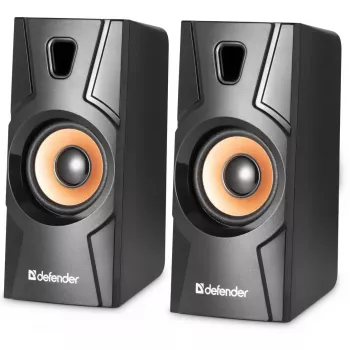 Kabelgebundener Desktop-Lautsprecher DEFENDER Aurora S8 — 2.0, 8 W RMS, USB-Stromversorgung, 3,5 mm, schwarz