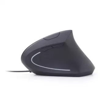 GEMBIRD optische Maus MUS-ERGO-01 - ergonomisch, 6 Tasten, Rad, USB, Schwarz
