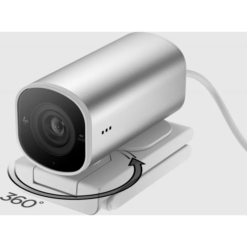 HP 960 4K Streaming-Webcam, 8 MP, 3840 x 2160 Pixel, 4K Ultra HD, 30 fps, 5x, Home