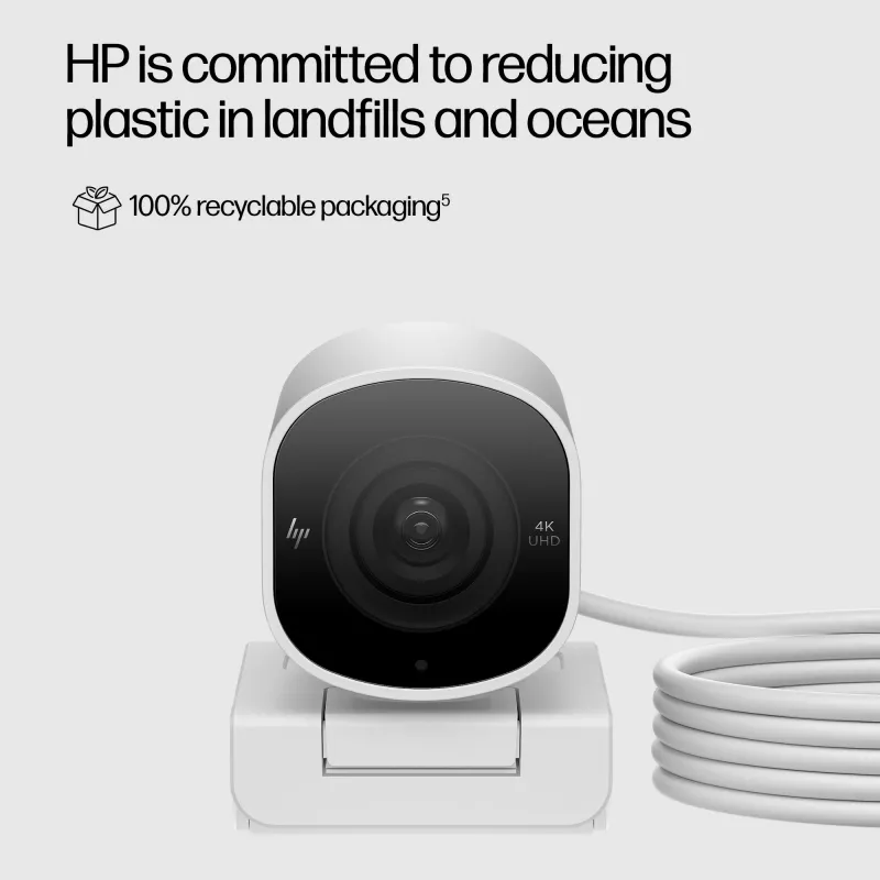 HP 960 4K Streaming-Webcam, 8 MP, 3840 x 2160 Pixel, 4K Ultra HD, 30 fps, 5x, Home