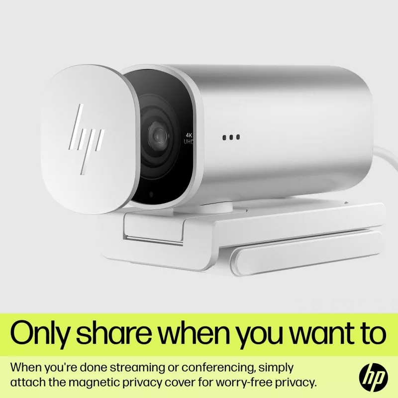 HP 960 4K Streaming-Webcam, 8 MP, 3840 x 2160 Pixel, 4K Ultra HD, 30 fps, 5x, Home