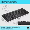 HP 350 Kompakte Multi-Device Bluetooth-Tastatur, kabellos, Bluetooth, mechanisch, QWERTY, Schwarz