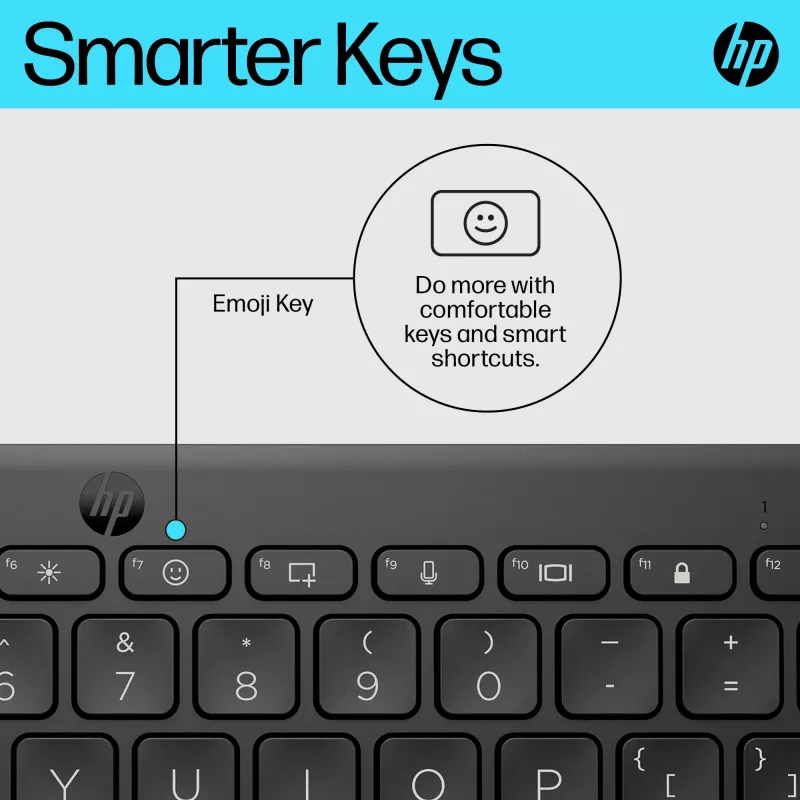 HP 350 Kompakte Multi-Device Bluetooth-Tastatur, kabellos, Bluetooth, mechanisch, QWERTY, Schwarz