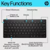 HP 350 Kompakte Multi-Device Bluetooth-Tastatur, kabellos, Bluetooth, mechanisch, QWERTY, Schwarz