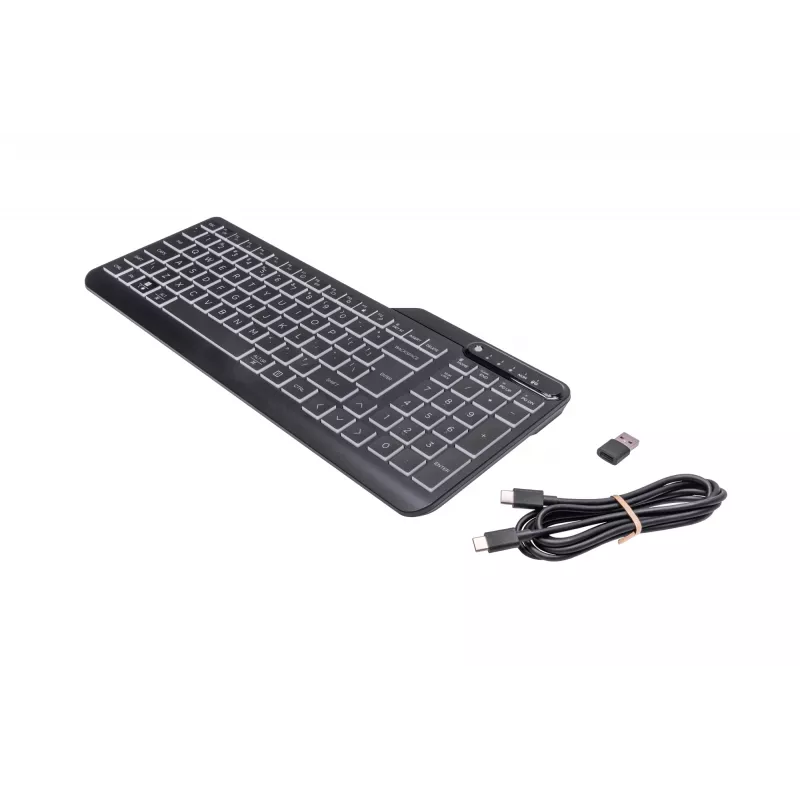 HP 400 Hintergrundbeleuchtete kabelgebundene Tastatur, Full-Size (100%), Kabel, USB, Mechanisch, QWERTY, Schwarz