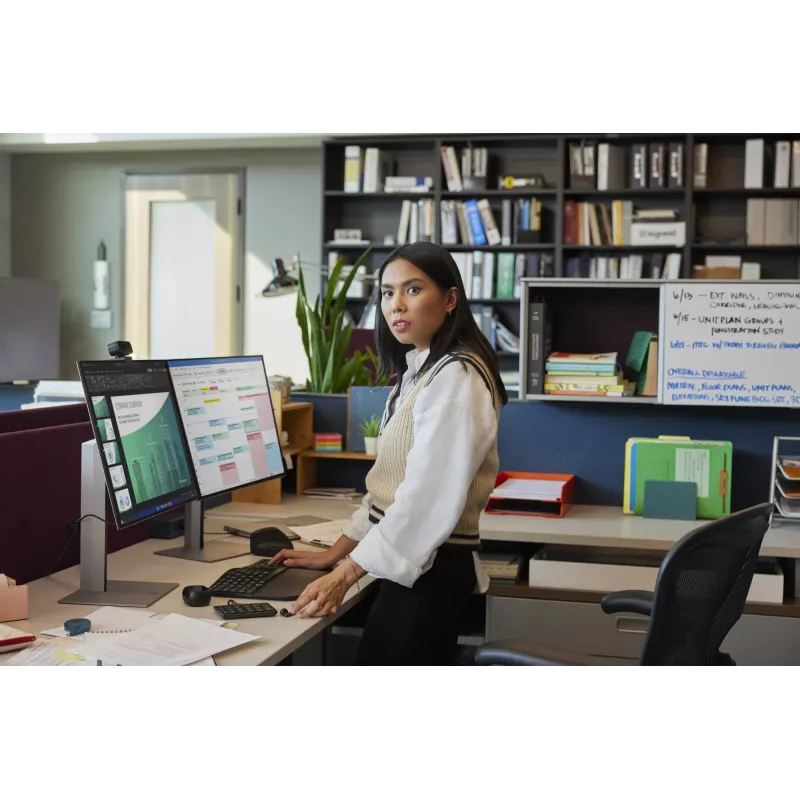 HP 965 Ergonomische kabellose Tastatur, Vollformat (100%), kabellos, RF Wireless + Bluetooth, Membrane, QWERTY, Schwarz