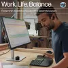 HP 965 Ergonomische kabellose Tastatur, Vollformat (100%), kabellos, RF Wireless + Bluetooth, Membrane, QWERTY, Schwarz