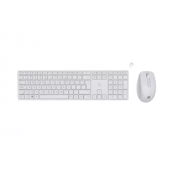 HP 650 Wireless Tastatur and Maus Combo, Wireless, RF Wireless, Membrane, QWERTY, White, Maus included