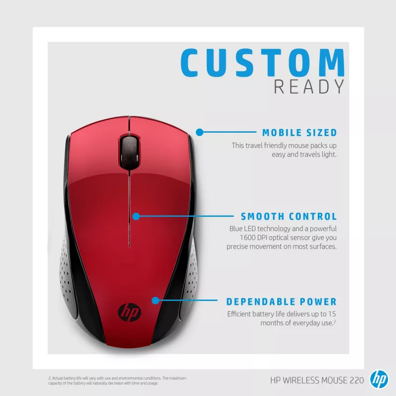HP Wireless Maus 220 (Sunset Red)