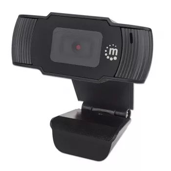 Manhattan USB Webcam, zwei Megapixel (Sonderpreis), 1080p Full HD, USB-A, integriertes Mikrofon, verstellbare Clip-Basis, 30 Bilder pro Sekunde, schwarz, drei Jahre Garantie, Box