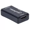AV-Repeater Manhattan HDMI Repeater 4K@60Hz, 1xHDMI Ein-/Ausgang, 600 MHz Bandbreite, bis 40 m, Micro-USB-Stromversorgung, schwarz