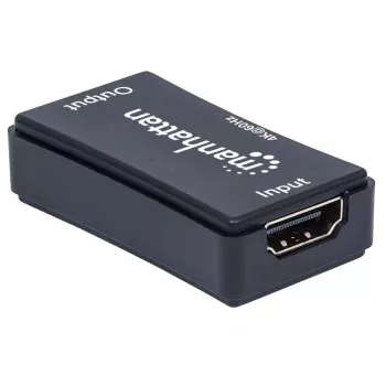 AV-Repeater Manhattan HDMI Repeater 4K@60Hz, 1xHDMI Ein-/Ausgang, 600 MHz Bandbreite, bis 40 m, Micro-USB-Stromversorgung, schwarz
