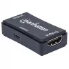 AV-Repeater Manhattan HDMI Repeater 4K@60Hz, 1xHDMI Ein-/Ausgang, 600 MHz Bandbreite, bis 40 m, Micro-USB-Stromversorgung, schwarz