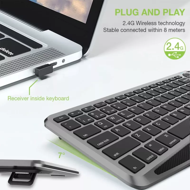 Techly ICTB9801TB Tastatur Universal RF Wireless + Bluetooth QWERTY US English Schwarz