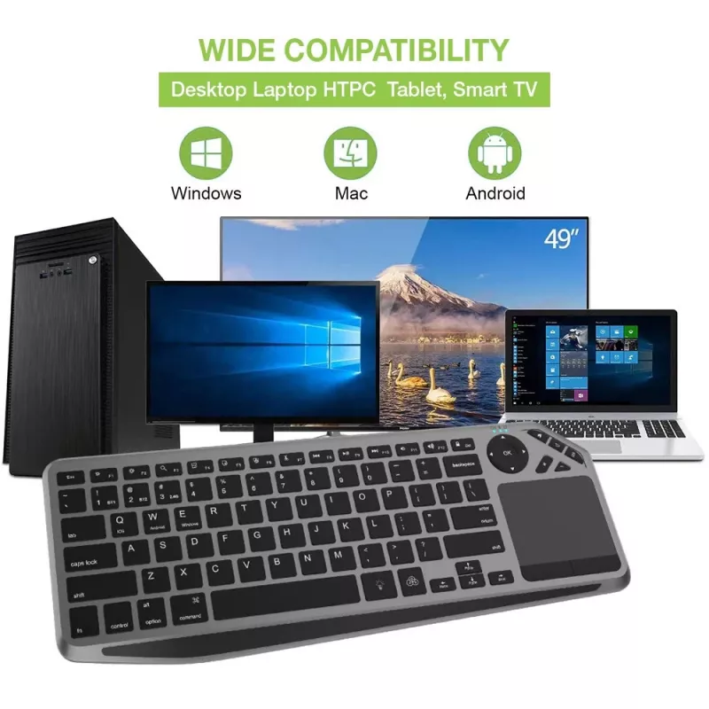 Techly ICTB9801TB Tastatur Universal RF Wireless + Bluetooth QWERTY US English Schwarz