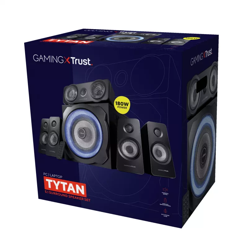 Trust GXT 658 Tytan 5.1 Lautsprecherset 90 W Universal Schwarz 5.1 Kanäle