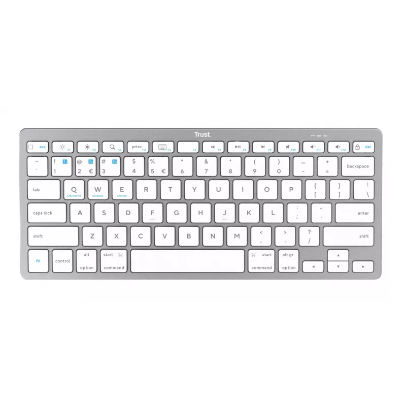 Trust 24651 drahtlose QWERTY US English Tastatur, Silber