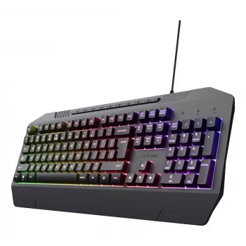 Kabelgebundenes Gaming-Tastatur TRUST GXT 836 Evocx USB QWERTY US-Englisch, RGB-Beleuchtung, Handgelenkauflage, 114 Tasten, 110%-Layout