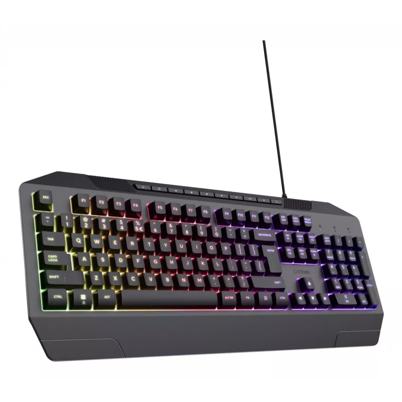 Kabelgebundenes Gaming-Tastatur TRUST GXT 836 Evocx USB QWERTY US-Englisch, RGB-Beleuchtung, Handgelenkauflage, 114 Tasten, 110%-Layout