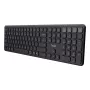 TRUST Vaiya Universal-Tastatur, USB, RF Wireless, Bluetooth – Full-Size, US-Englisch, USB-C-Ladung, Scherentasten, Ziffernblock, Schwarz