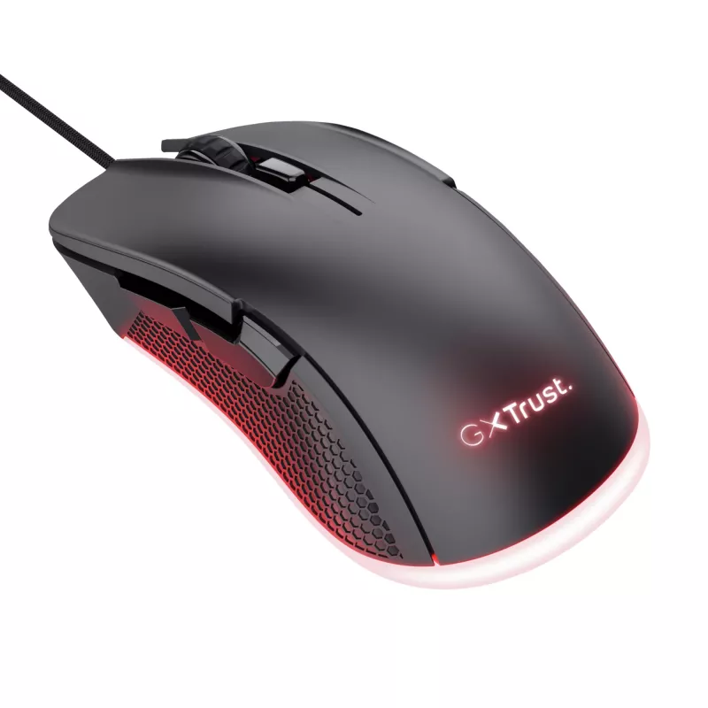 Trust GXT 922 YBAR Gaming-Maus für Rechtshänder, USB Type-A, optisch, 7200 DPI