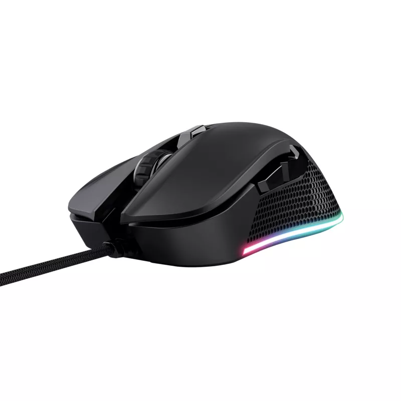 Trust GXT 922 YBAR Gaming-Maus für Rechtshänder, USB Type-A, optisch, 7200 DPI