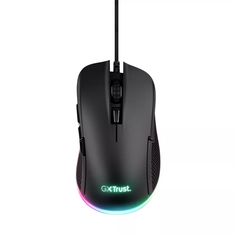 Trust GXT 922 YBAR Gaming-Maus für Rechtshänder, USB Type-A, optisch, 7200 DPI