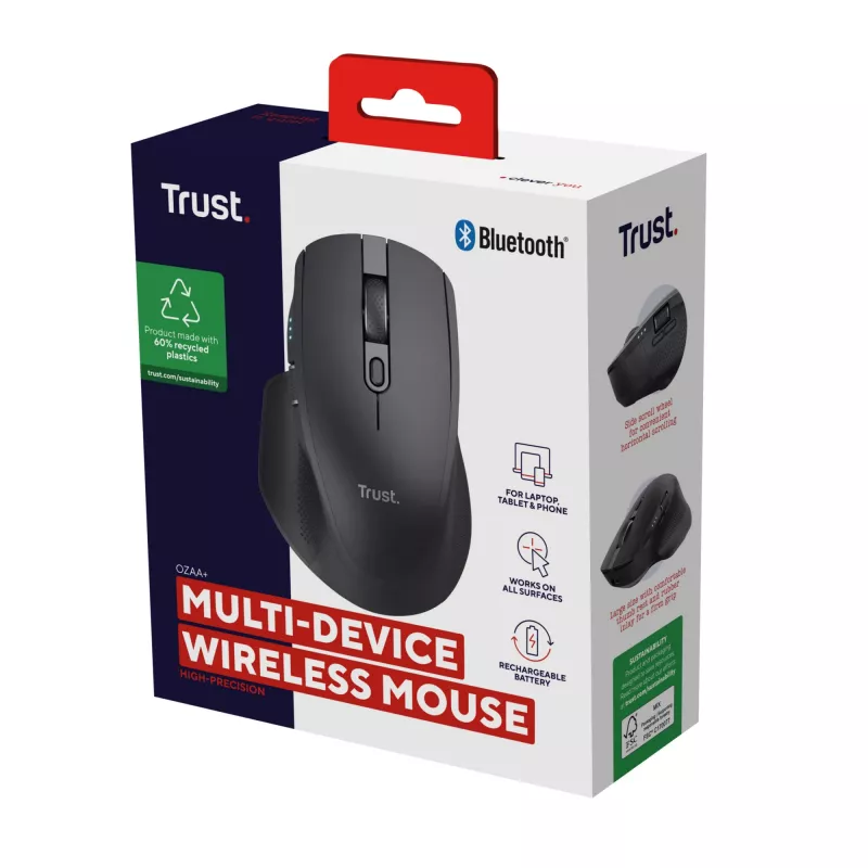 Trust Ozaa+ Maus Office Rechtshänder RF Wireless + Bluetooth 3200 DPI